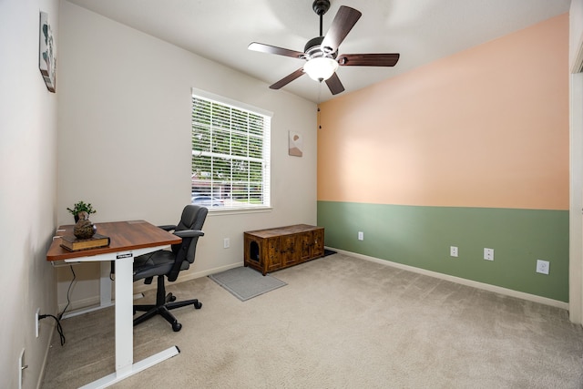 15110 Sierra Ridge Dr, Humble, TX 77396 - home office featuring a ceiling fan and carpet flooring