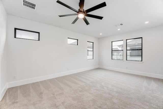 3217 Royal Oaks Hollow Ln, Houston, TX 77082 - unfurnished room with carpet flooring, a ceiling fan, and recessed lighting