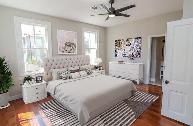 3128 Avenue N, Galveston, TX 77550 - bedroom with wood finished floors and ceiling fan