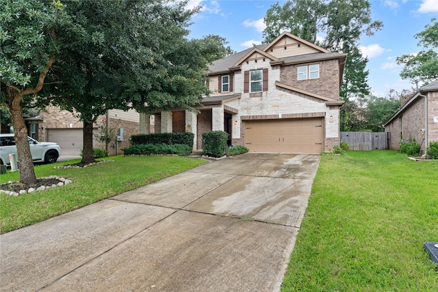 1942 Elkington Cir, Conroe, TX 77304 - craftsman-style house featuring brick siding, a garage, and concrete driveway