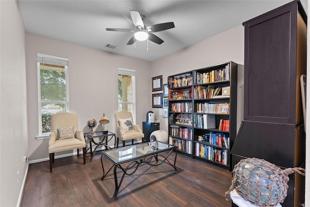 1942 Elkington Cir, Conroe, TX 77304 - living area with a ceiling fan and wood finished floors