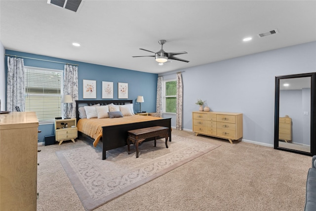 1942 Elkington Cir, Conroe, TX 77304 - bedroom featuring recessed lighting, carpet floors, and ceiling fan
