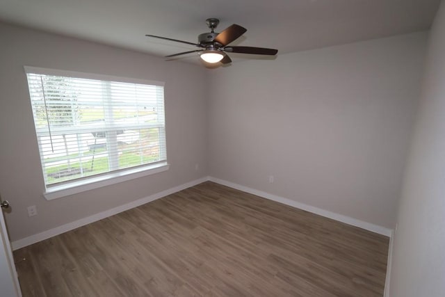 4989 Perennial Ln, La Marque, TX 77568 - unfurnished room with a ceiling fan and wood finished floors