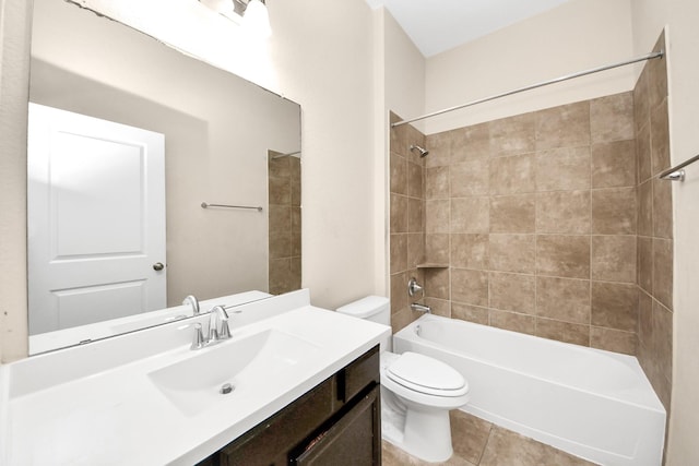 9430 Jayci Hills Ln, Cypress, TX 77433 - bathroom with vanity, washtub / shower combination, and tile patterned flooring