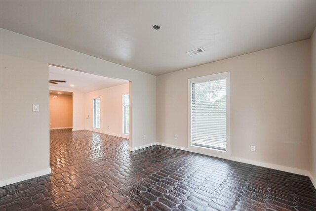 6206 San Felipe St, Houston, TX 77057 - unfurnished living room with ceiling fan and recessed lighting