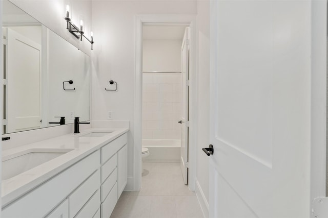 3223 Royal Oaks Hollow Ln, Houston, TX 77082 - full bath with double vanity, tile patterned floors, and tub / shower combination