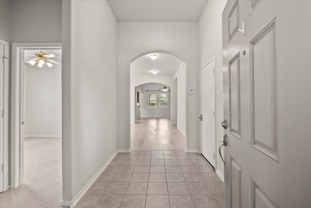 621 Rocky Hollow Ln, League City, TX 77573 - corridor with arched walkways and light tile patterned floors