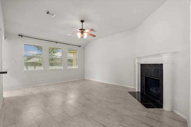 621 Rocky Hollow Ln, League City, TX 77573 - unfurnished living room with ceiling fan and a fireplace