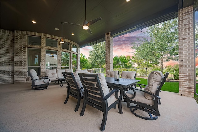 2430 Sunflower Cove Ln, Brookshire, TX 77423 - view of patio with ceiling fan and outdoor dining space