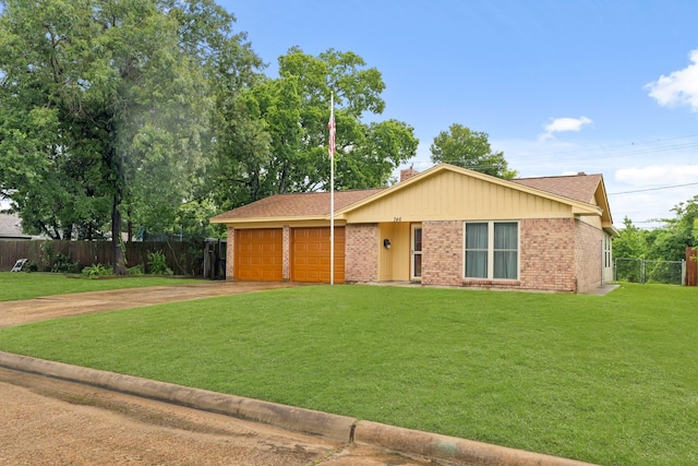 746 Fawn Dr, Houston, TX 77015 - ranch-style house featuring brick siding, driveway, a garage, and a shingled roof