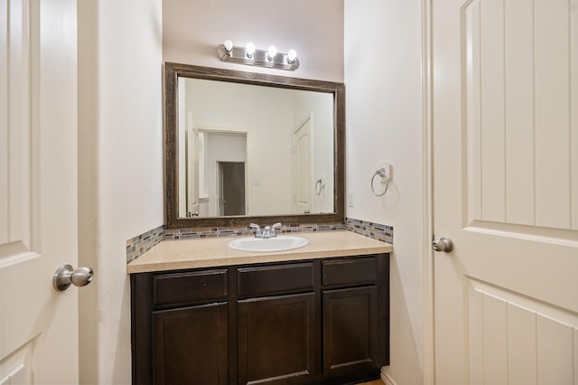 2827 Arica Ln, Spring, TX 77373 - half bathroom with vanity and backsplash