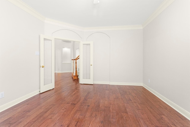 14015 Halprin Creek Dr, Cypress, TX 77429 - unfurnished room featuring ornamental molding, wood finished floors, and stairs