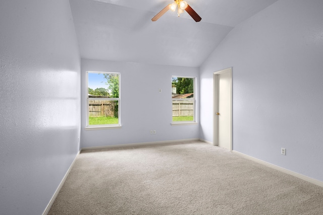 15819 Nutcracker Ct, Humble, TX 77396 - carpeted spare room with vaulted ceiling, plenty of natural light, and ceiling fan