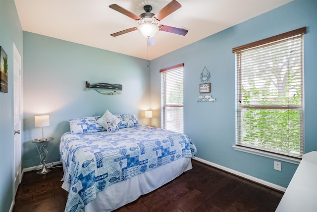 4507 Cinco Forest Trl, Katy, TX 77494 - bedroom with wood finished floors and a ceiling fan