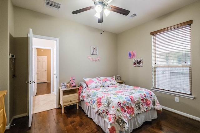 4507 Cinco Forest Trl, Katy, TX 77494 - bedroom featuring dark wood-style flooring and a ceiling fan