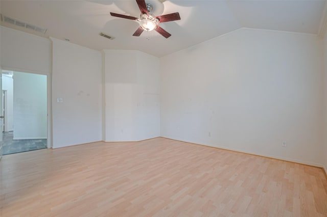 5515 Brookhollow Pines Ct, Houston, TX 77084 - unfurnished room with light wood finished floors, a ceiling fan, and vaulted ceiling