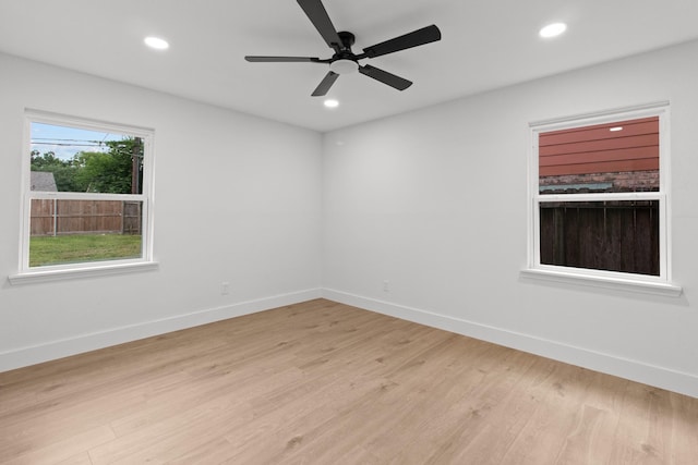 806 Lyngrove Dr, Houston, TX 77038 - spare room with light wood-style flooring, recessed lighting, and a ceiling fan