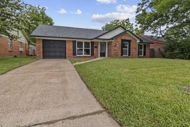806 Lyngrove Dr, Houston, TX 77038 - single story home with driveway, roof with shingles, brick siding, an attached garage, and a front yard