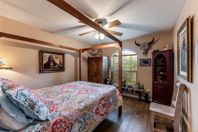 1608 Durham Dr, Huntsville, TX 77340 - bedroom featuring wood finished floors and a ceiling fan
