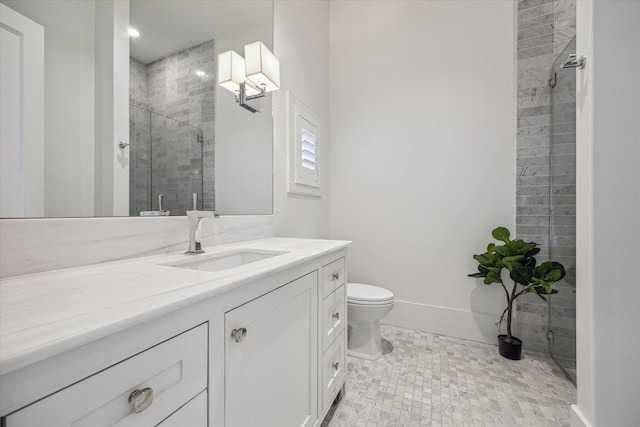 6626 Westchester Ave, West University Place, TX 77005 - bathroom featuring a stall shower, vanity, and recessed lighting