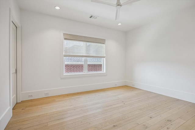 6626 Westchester Ave, West University Place, TX 77005 - spare room with light wood-style floors, a ceiling fan, and recessed lighting