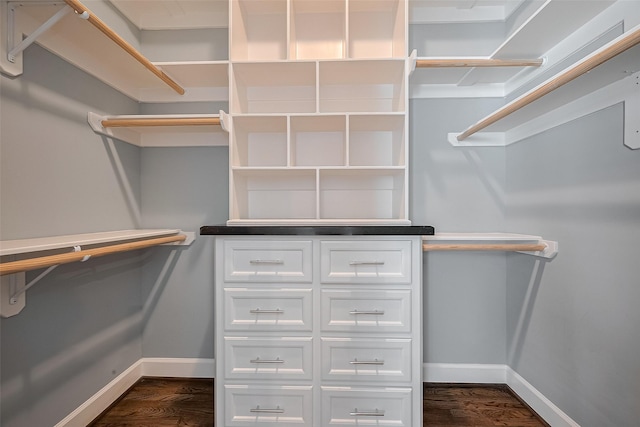 2106 Bidwell Dr, Houston, TX 77018 - walk in closet with dark wood-style flooring