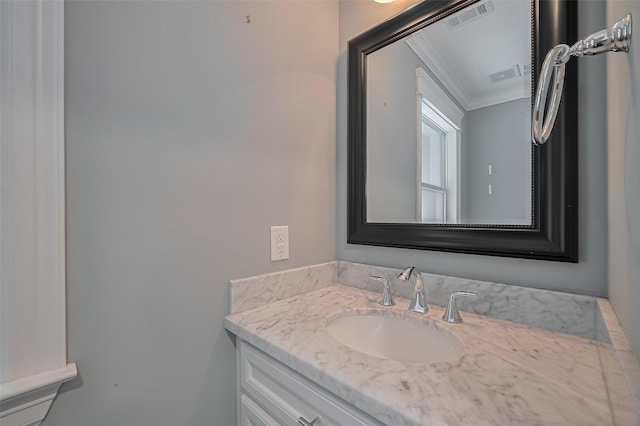 2106 Bidwell Dr, Houston, TX 77018 - bathroom with ornamental molding and vanity