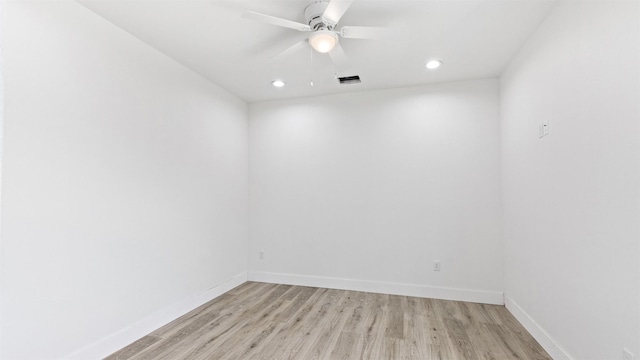 1719 Esther St B, Unit A, Houston, TX 77088 - empty room with light wood finished floors, recessed lighting, and a ceiling fan