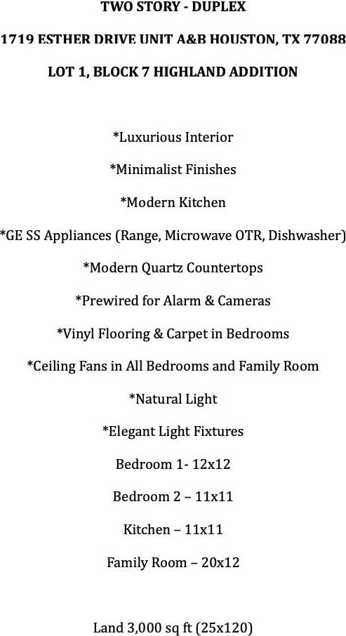 1719 Esther St B, Unit A, Houston, TX 77088 - view of miscellaneous document