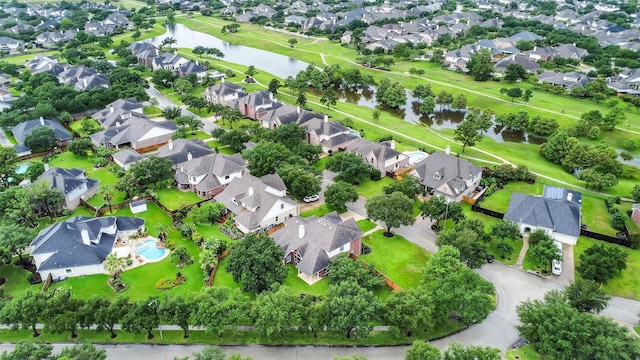 17422 Sunset Arbor Dr, Tomball, TX 77377 - aerial perspective of suburban area featuring a large body of water