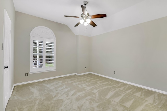 17422 Sunset Arbor Dr, Tomball, TX 77377 - empty room featuring carpet flooring, ceiling fan, and vaulted ceiling