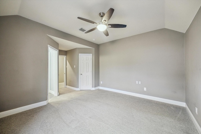 1611 Barrington Hills Ln, Katy, TX 77450 - unfurnished room with vaulted ceiling, ceiling fan, and light carpet