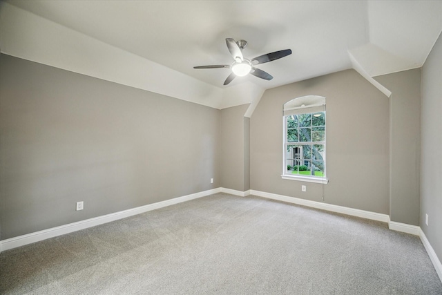 1611 Barrington Hills Ln, Katy, TX 77450 - spare room with ceiling fan, carpet flooring, and lofted ceiling