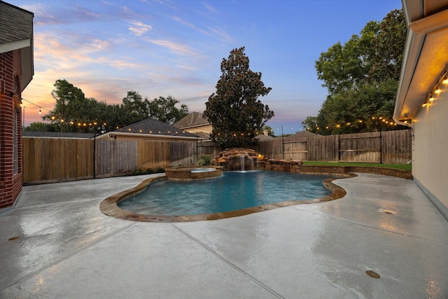 1611 Barrington Hills Ln, Katy, TX 77450 - view of swimming pool with a patio area, a fenced backyard, and a pool with connected hot tub