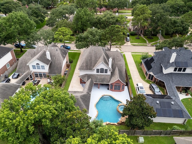 1611 Barrington Hills Ln, Katy, TX 77450 - aerial view of residential area with a pool area and a tree filled landscape