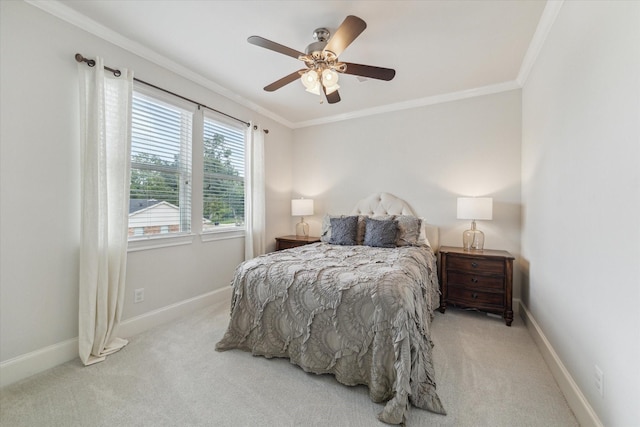 2603 Haverhill Dr, Houston, TX 77008 - bedroom with carpet floors, crown molding, and ceiling fan