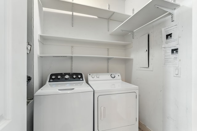 1419 Montrose Blvd Unit 301, Houston, TX 77019 - laundry area featuring washing machine and clothes dryer and electric panel