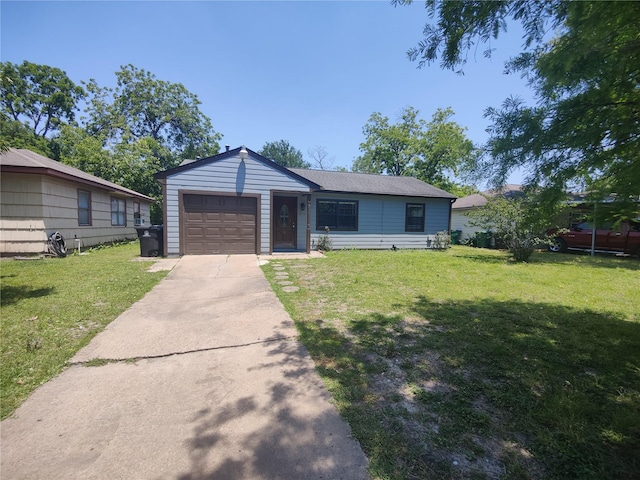 6714 Underhill St, Houston, TX 77092 - view of front facade with concrete driveway, an attached garage, and a front lawn