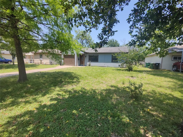 6714 Underhill St, Houston, TX 77092 - ranch-style house with a garage, driveway, and a front yard