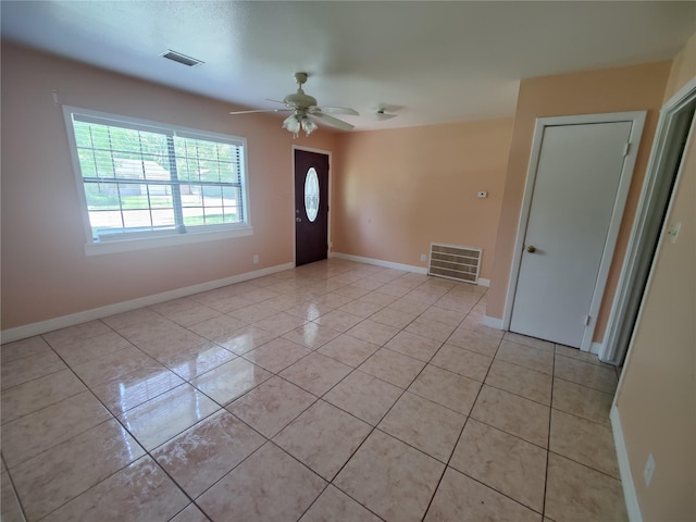 6714 Underhill St, Houston, TX 77092 - entryway featuring light tile patterned floors and ceiling fan