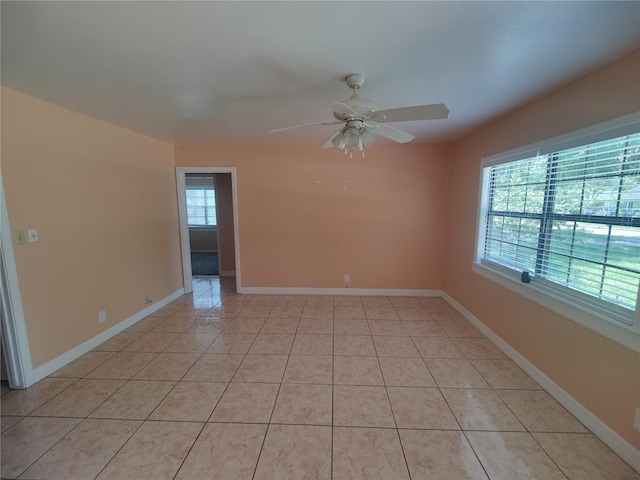 6714 Underhill St, Houston, TX 77092 - empty room featuring a ceiling fan and light tile patterned floors