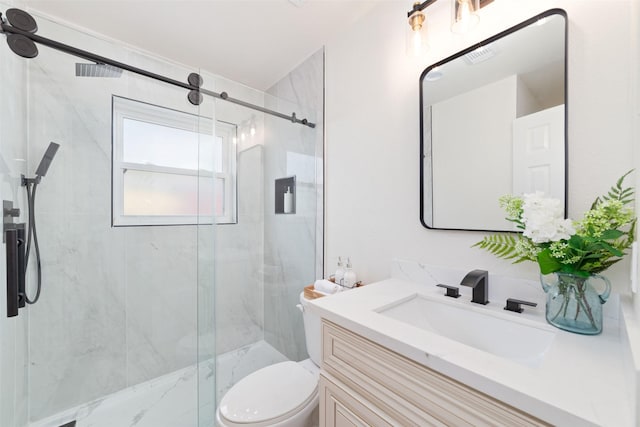 13019 Foxburo Dr, Houston, TX 77065 - bathroom featuring vanity and a marble finish shower