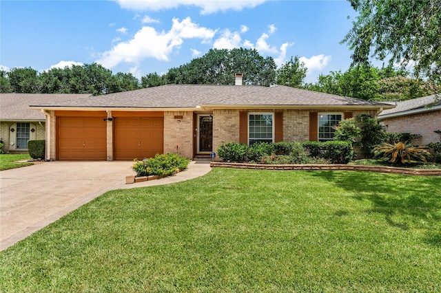 3426 Acorn Springs Ln, Spring, TX 77389 - single story home featuring brick siding, driveway, a garage, a front yard, and a shingled roof