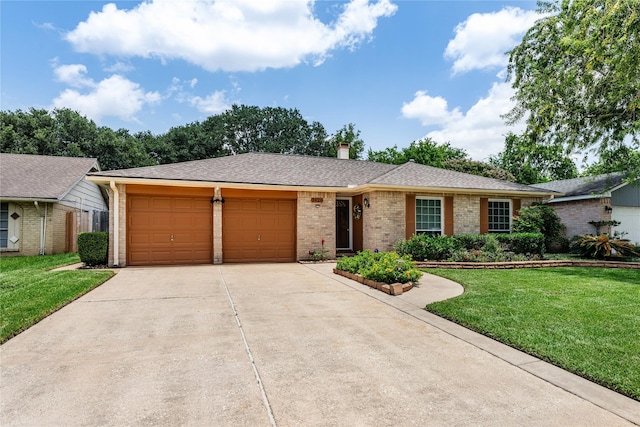 3426 Acorn Springs Ln, Spring, TX 77389 - single story home with brick siding, an attached garage, concrete driveway, and a front yard