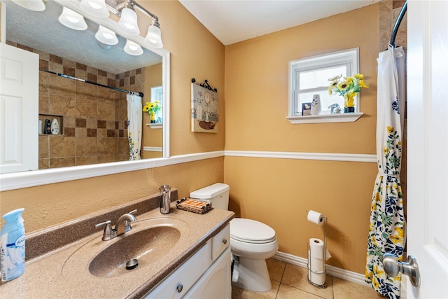 3426 Acorn Springs Ln, Spring, TX 77389 - full bathroom featuring vanity, tile patterned floors, and a shower with shower curtain