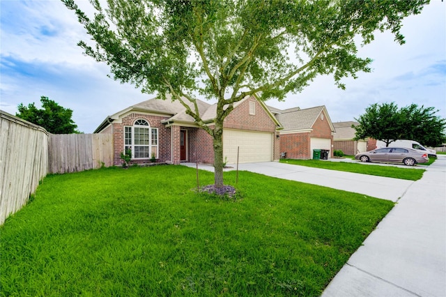 14839 Fir Knoll Way, Cypress, TX 77429 - ranch-style house featuring concrete driveway, brick siding, and a garage