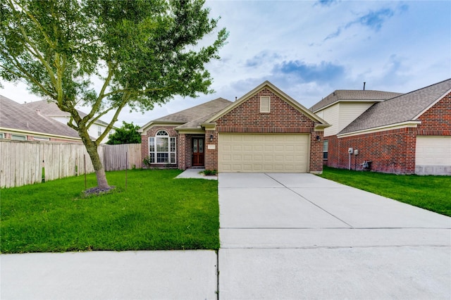 14839 Fir Knoll Way, Cypress, TX 77429 - view of front of property with an attached garage, brick siding, and concrete driveway