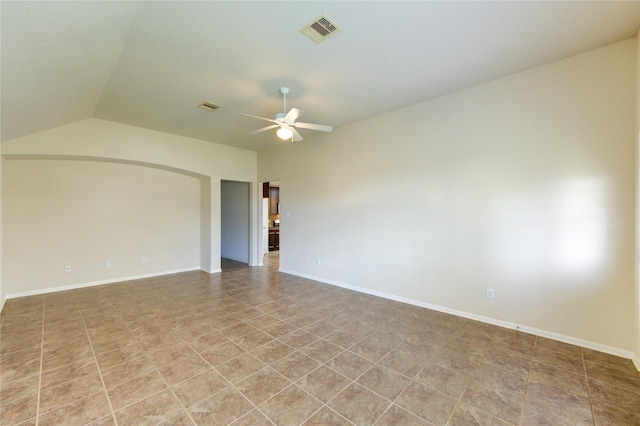 14839 Fir Knoll Way, Cypress, TX 77429 - unfurnished room featuring ceiling fan and vaulted ceiling
