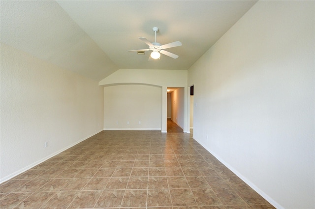 14839 Fir Knoll Way, Cypress, TX 77429 - spare room featuring ceiling fan and lofted ceiling