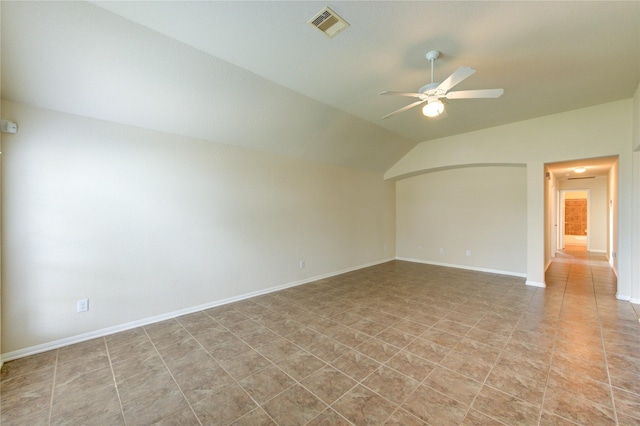 14839 Fir Knoll Way, Cypress, TX 77429 - unfurnished room with ceiling fan and lofted ceiling